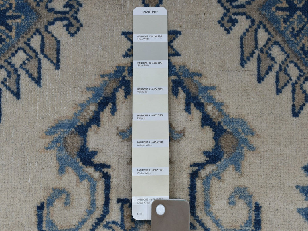 2'9" x 10'7" New Hand Knotted Ivory Wool Runner Oriental Rug - MOA10251917