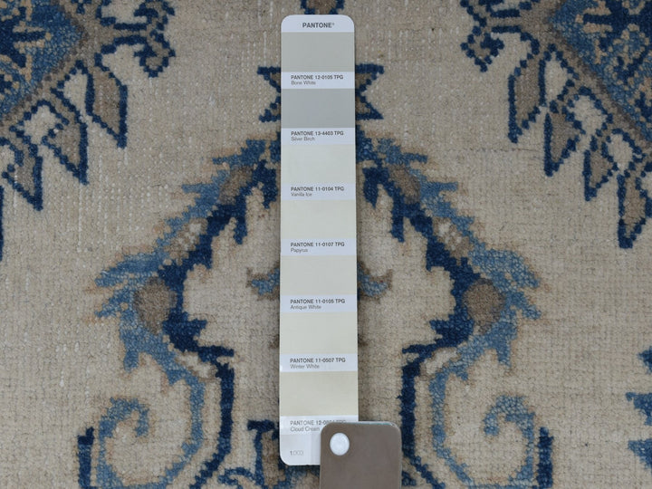 2'9" x 10'7" New Hand Knotted Ivory Wool Runner Oriental Rug - MOA10251917