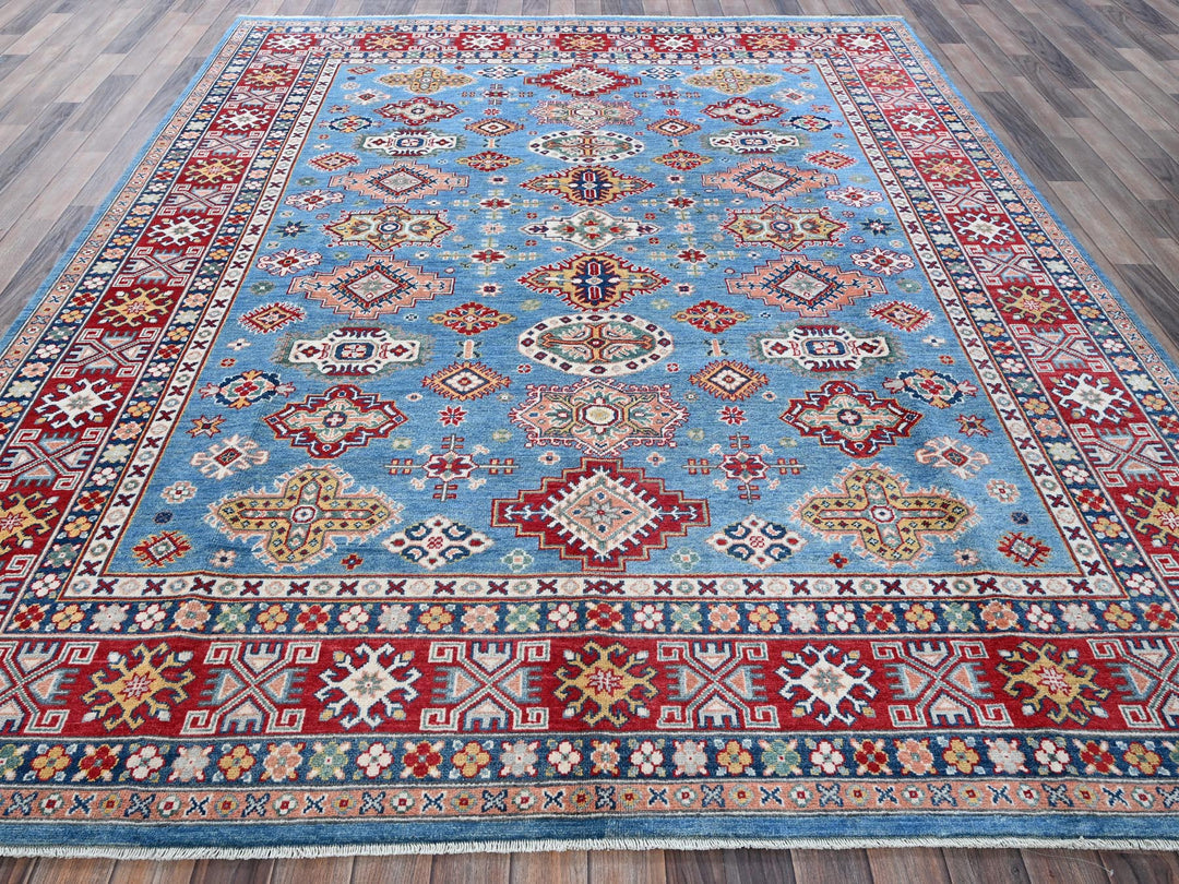 7'10" x 9'8" New Hand Knotted Blue Wool Rectangle Oriental Rug - MOA102519
