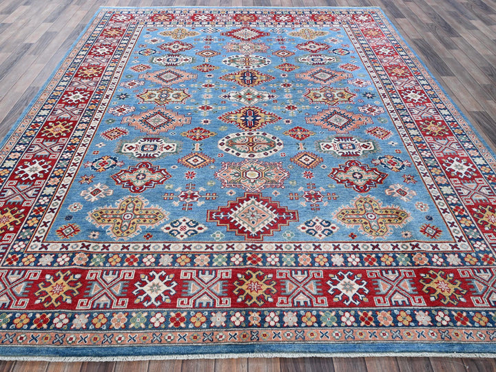 7'10" x 9'8" New Hand Knotted Blue Wool Rectangle Oriental Rug - MOA102519