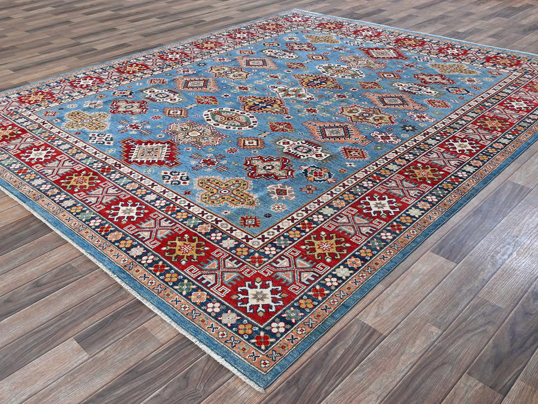 7'10" x 9'8" New Hand Knotted Blue Wool Rectangle Oriental Rug - MOA102519