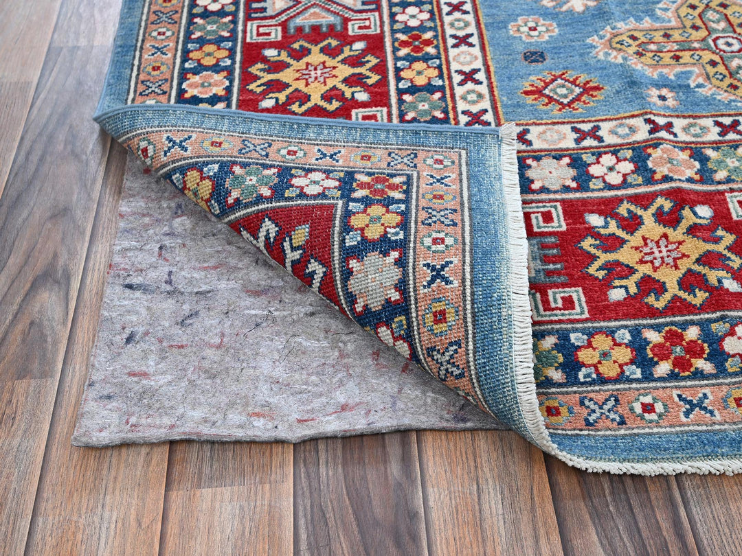 7'10" x 9'8" New Hand Knotted Blue Wool Rectangle Oriental Rug - MOA102519