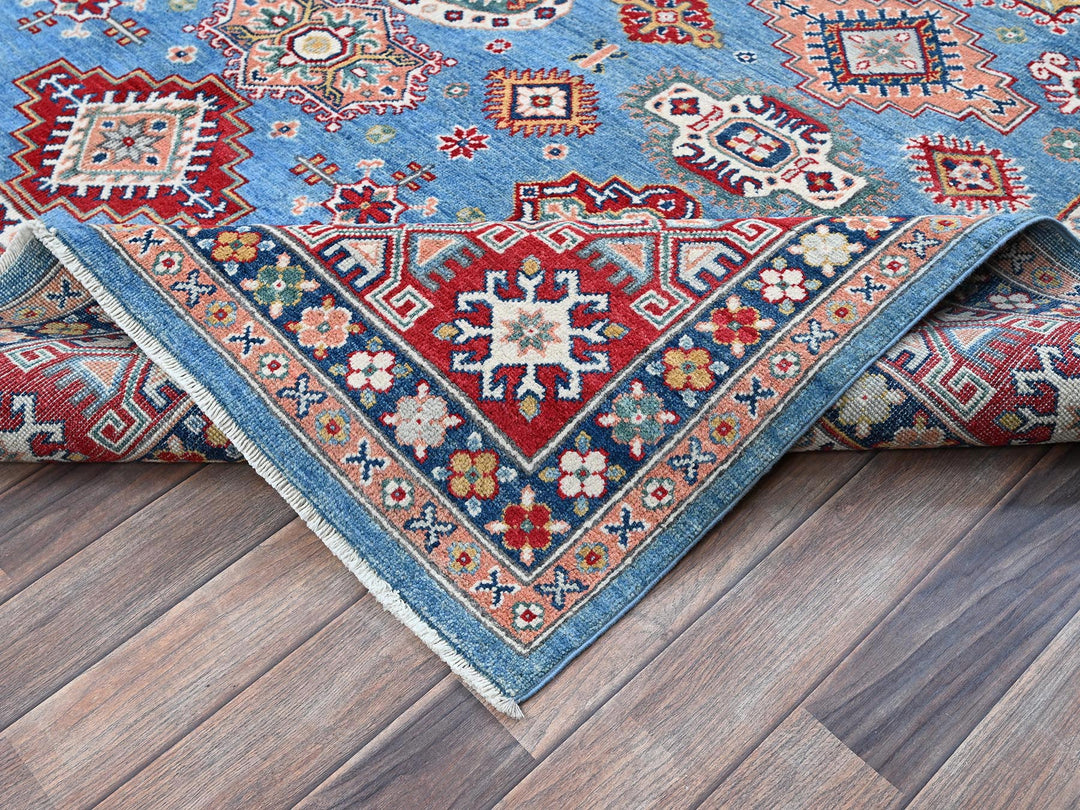 7'10" x 9'8" New Hand Knotted Blue Wool Rectangle Oriental Rug - MOA102519