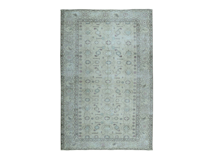 6'3" x 9'1" New Hand Knotted Overdyed Worn Wool Rectangle Oriental Rug - MOA10252129