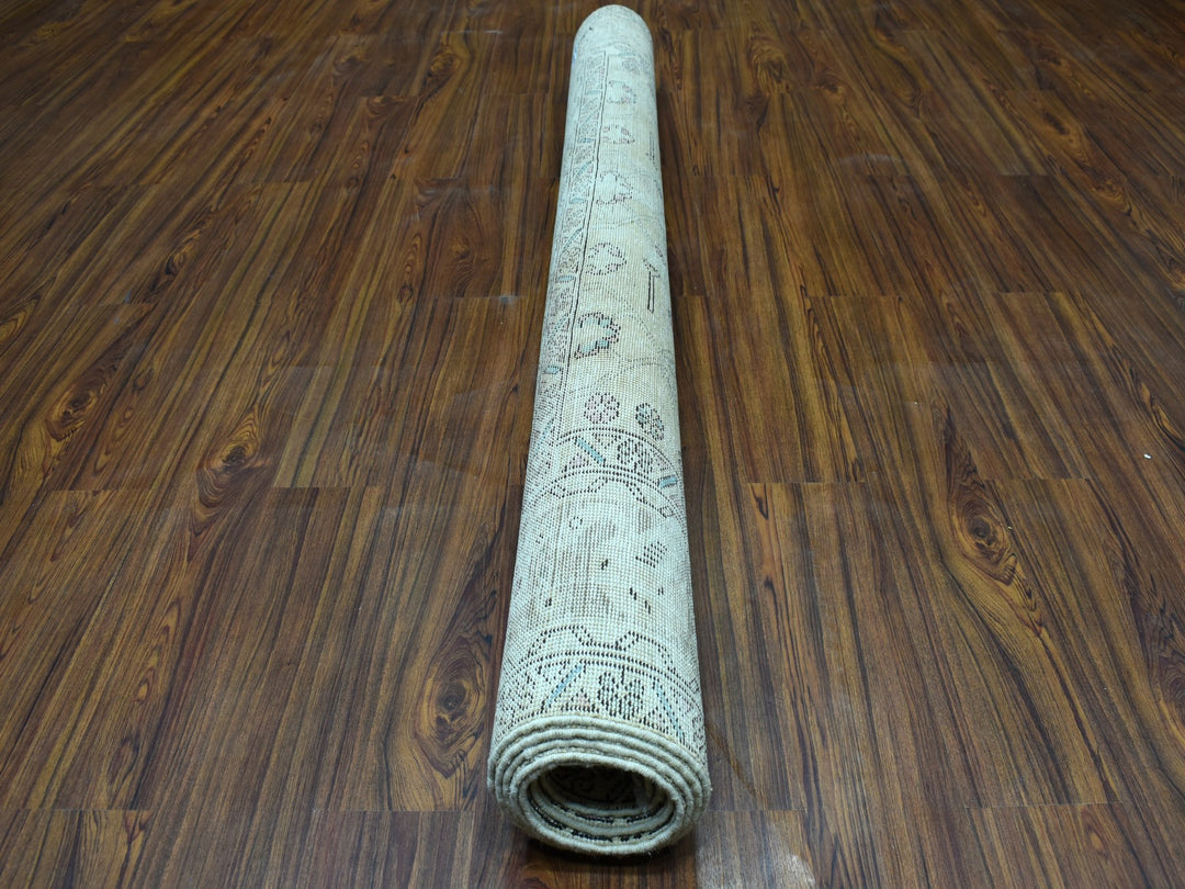 6'3" x 9'1" New Hand Knotted Overdyed Worn Wool Rectangle Oriental Rug - MOA10252129