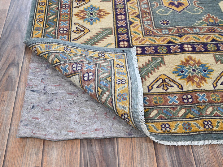 7'11" x 9'11" New Hand Knotted Grey Wool Rectangle Oriental Rug - MOA102521