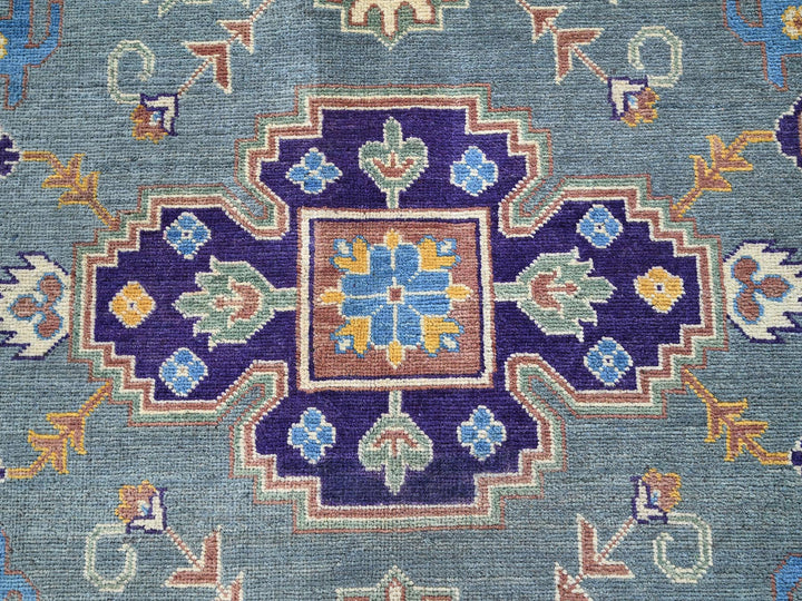 7'11" x 9'11" New Hand Knotted Grey Wool Rectangle Oriental Rug - MOA102521