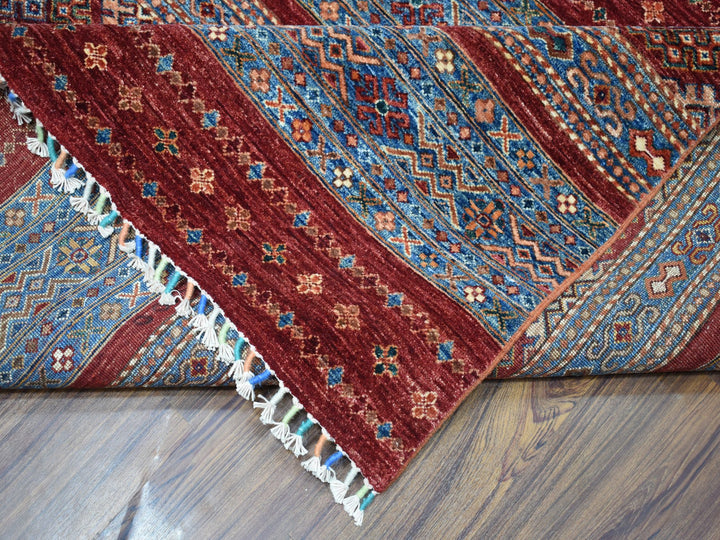 9'3" x 12'1" New Hand Knotted Red Wool Rectangle Oriental Rug - MOA10252242