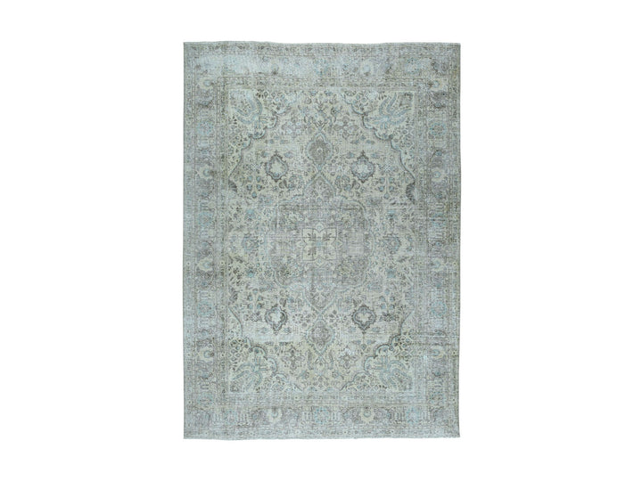 6'8" x 9'8" New Hand Knotted Overdyed Worn Wool Rectangle Oriental Rug - MOA10252271