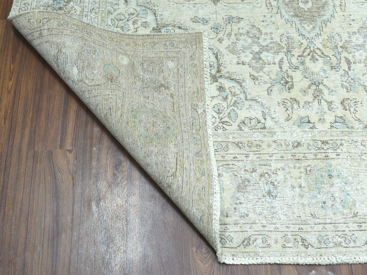 6'8" x 9'8" New Hand Knotted Overdyed Worn Wool Rectangle Oriental Rug - MOA10252271