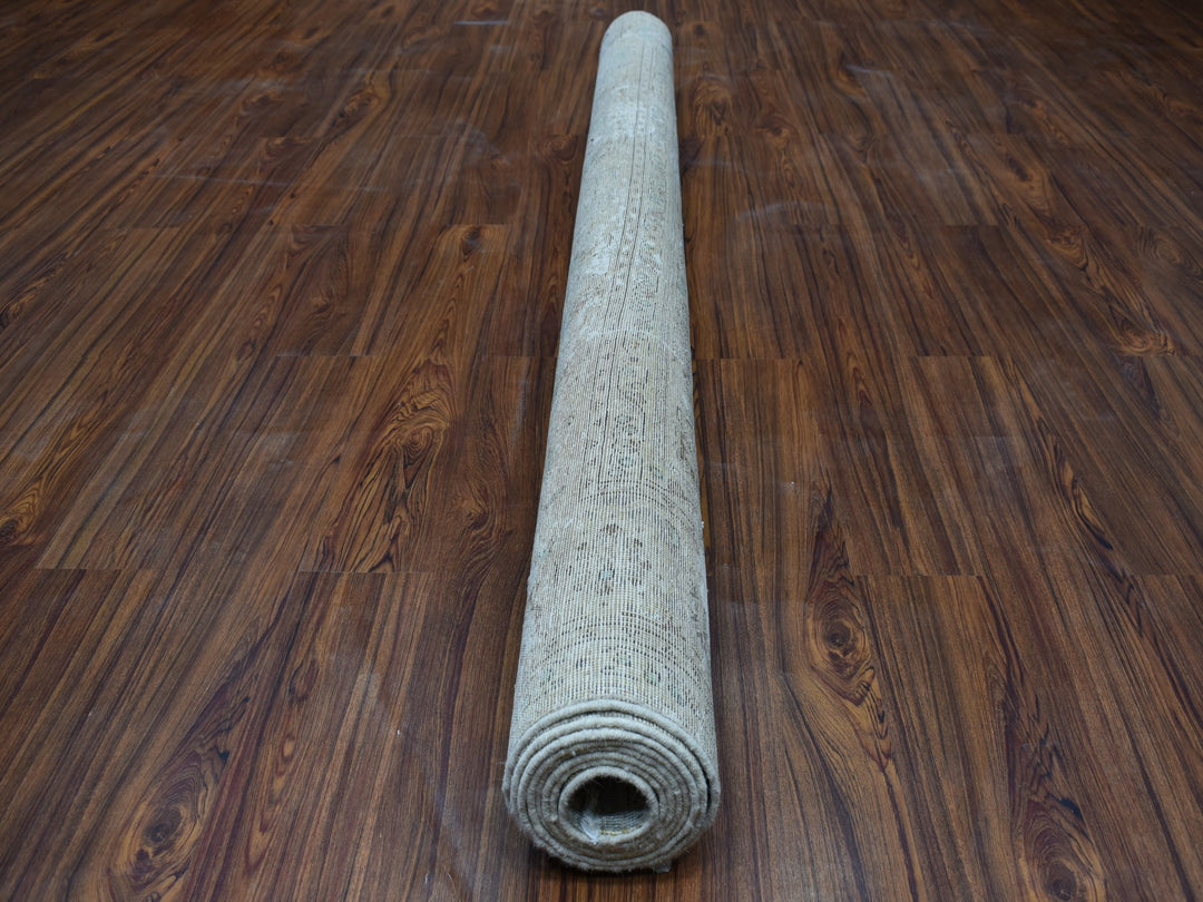6'8" x 9'8" New Hand Knotted Overdyed Worn Wool Rectangle Oriental Rug - MOA10252271
