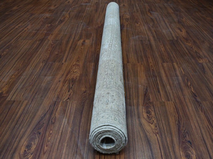 6'8" x 9'8" New Hand Knotted Overdyed Worn Wool Rectangle Oriental Rug - MOA10252271