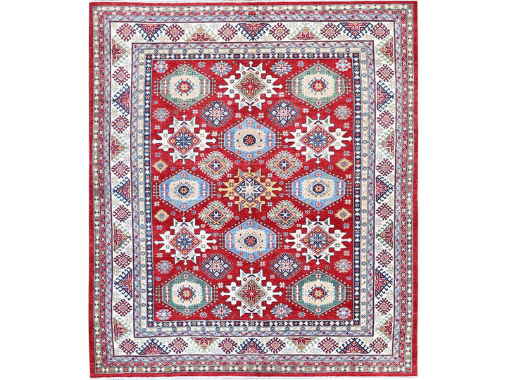 8'2" x 9'8" New Hand Knotted Red Wool Rectangle Oriental Rug - MOA102522
