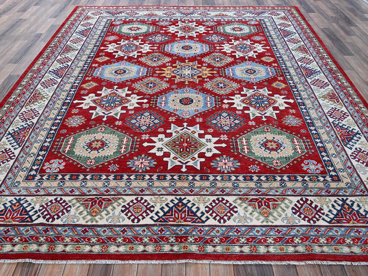 8'2" x 9'8" New Hand Knotted Red Wool Rectangle Oriental Rug - MOA102522
