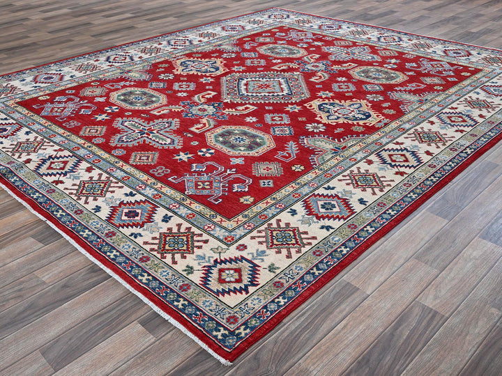 8'2" x 9'9" New Hand Knotted Red Wool Rectangle Oriental Rug - MOA102523