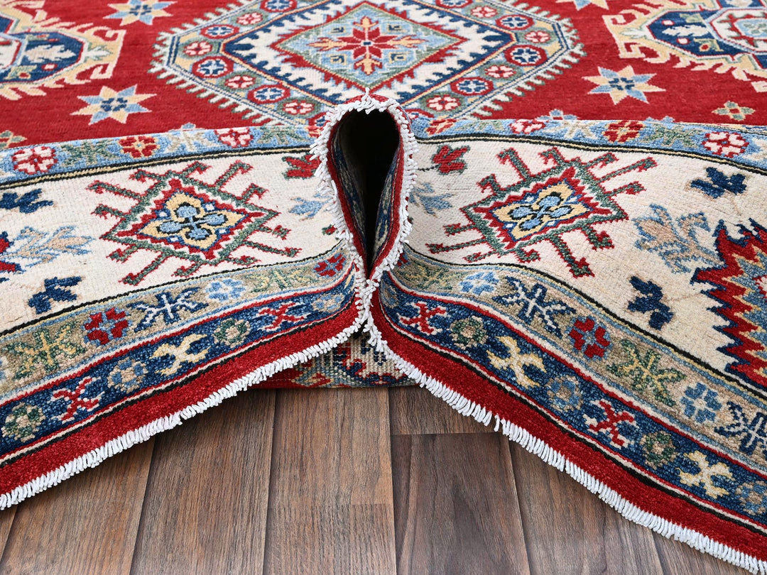 8'2" x 9'9" New Hand Knotted Red Wool Rectangle Oriental Rug - MOA102523