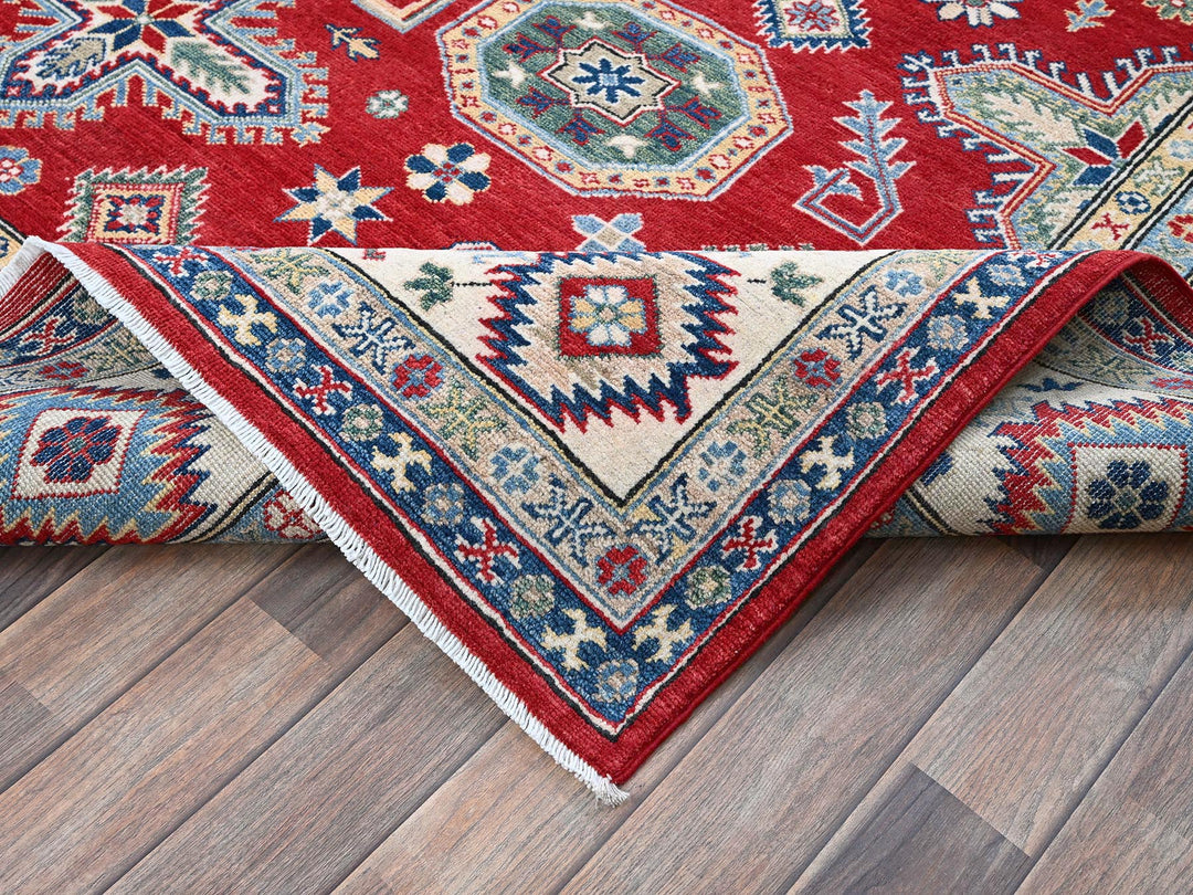 8'2" x 9'9" New Hand Knotted Red Wool Rectangle Oriental Rug - MOA102523