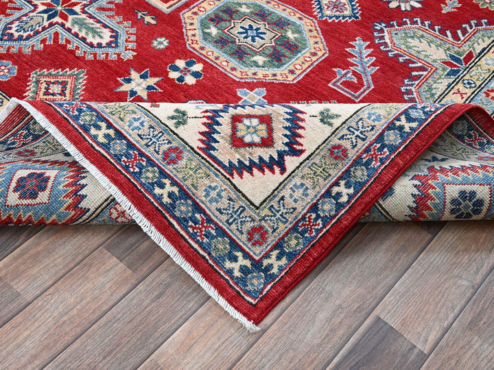 8'2" x 9'9" New Hand Knotted Red Wool Rectangle Oriental Rug - MOA102523