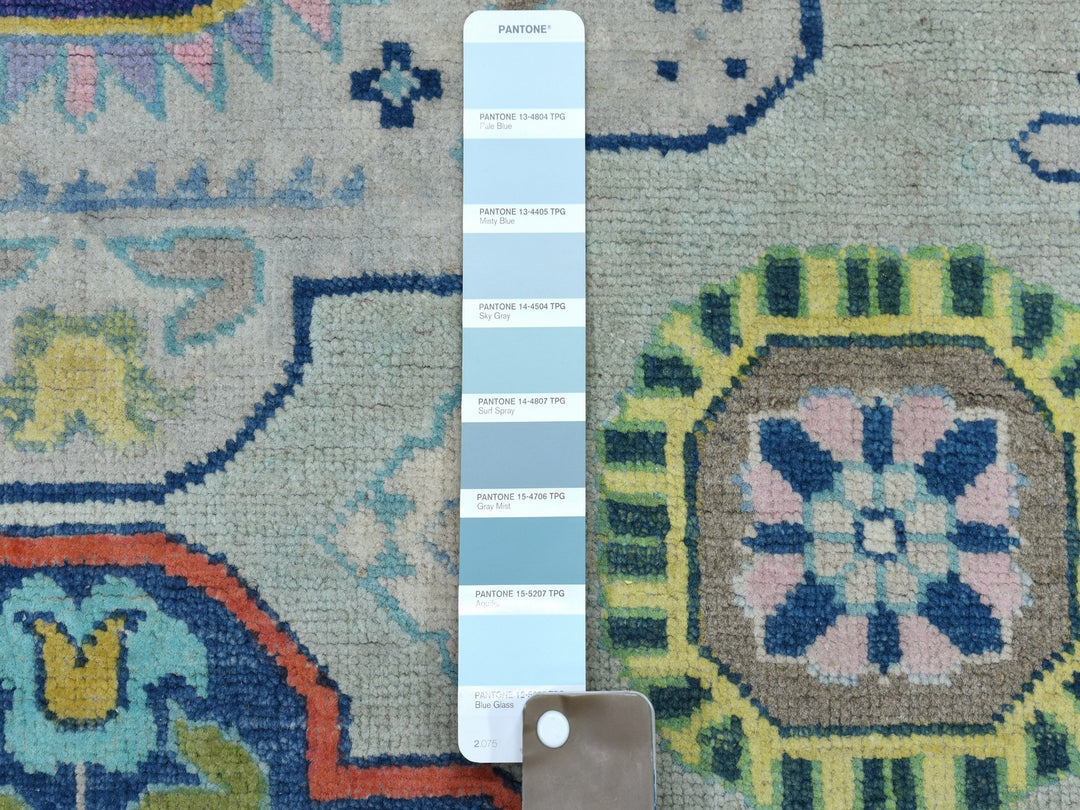 5'1" x 6'6" New Hand Knotted Grey Wool Rectangle Oriental Rug - MOA10252400