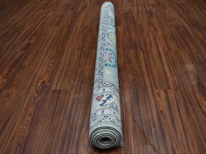 5'1" x 6'6" New Hand Knotted Grey Wool Rectangle Oriental Rug - MOA10252400
