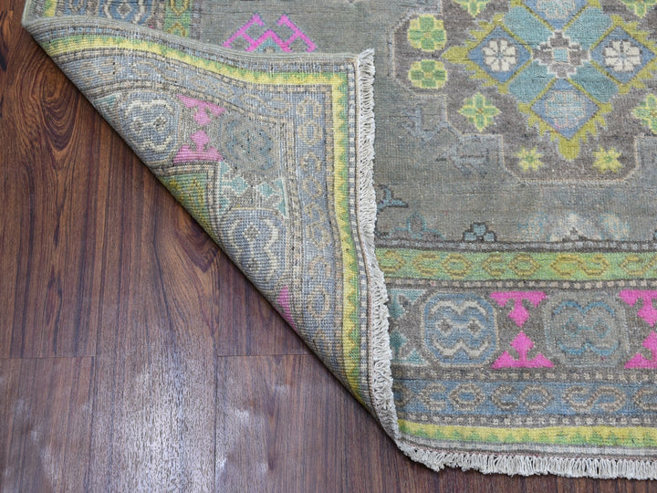 5'0" x 6'6" New Hand Knotted Grey Wool Rectangle Oriental Rug - MOA10252451