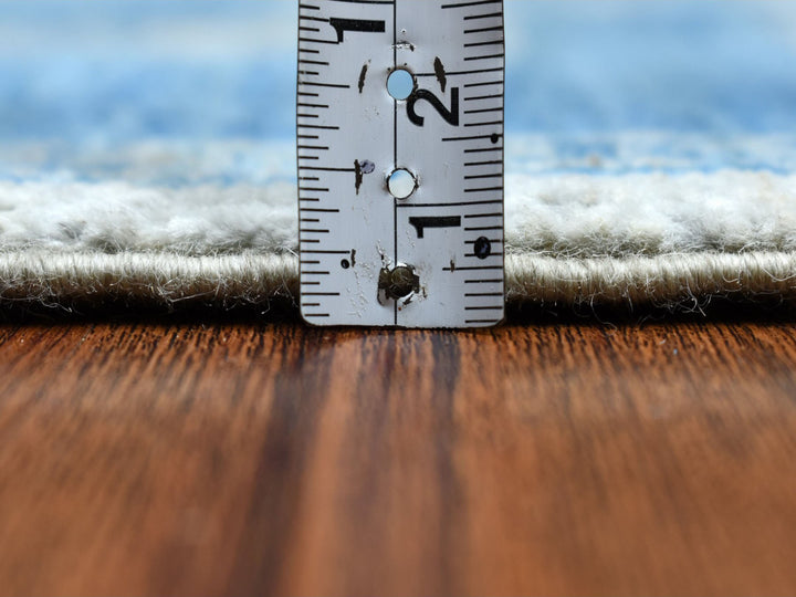 6'0" x 8'9" New Hand Knotted Blue Wool Rectangle Oriental Rug - MOA10252485