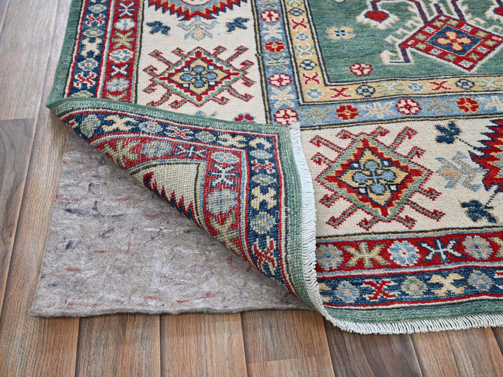 7'11" x 9'7" New Hand Knotted Green Wool Rectangle Oriental Rug - MOA102524
