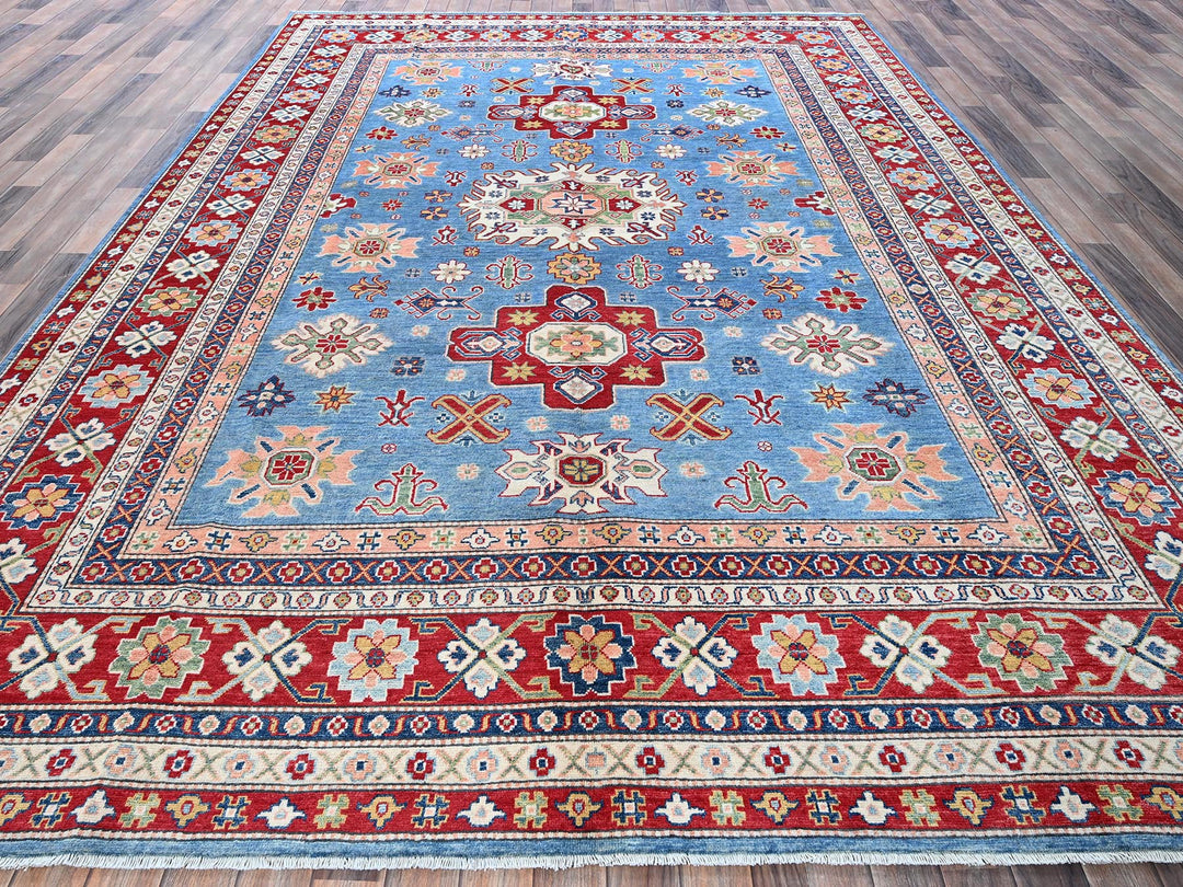 8'9" x 12'1" New Hand Knotted Blue Wool Rectangle Oriental Rug - MOA102525