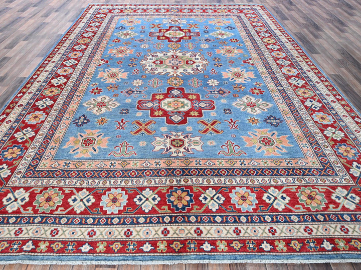 8'9" x 12'1" New Hand Knotted Blue Wool Rectangle Oriental Rug - MOA102525