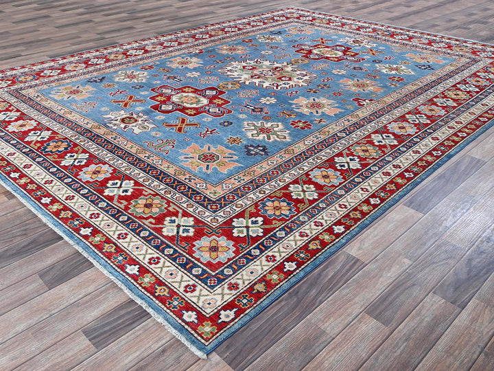 8'9" x 12'1" New Hand Knotted Blue Wool Rectangle Oriental Rug - MOA102525