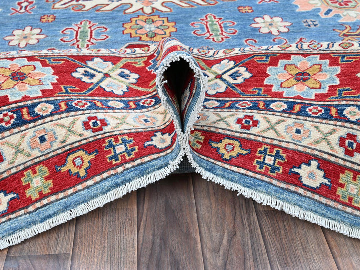 8'9" x 12'1" New Hand Knotted Blue Wool Rectangle Oriental Rug - MOA102525