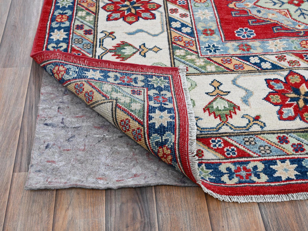 9'1" x 11'9" New Hand Knotted Red Wool Rectangle Oriental Rug - MOA102526