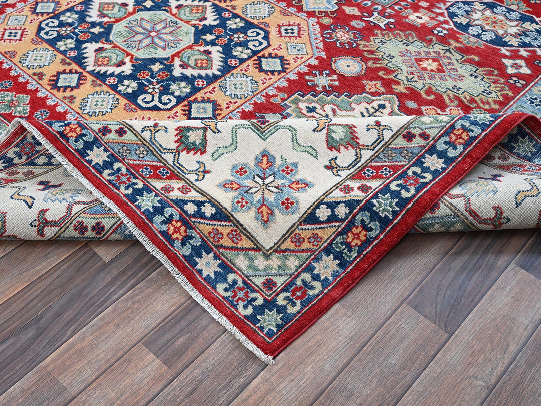 9'1" x 11'9" New Hand Knotted Red Wool Rectangle Oriental Rug - MOA102526