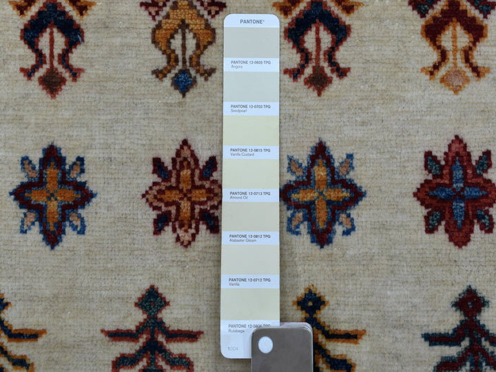 5'7" x 8'4" New Hand Knotted Ivory Wool Rectangle Oriental Rug - MOA10252764
