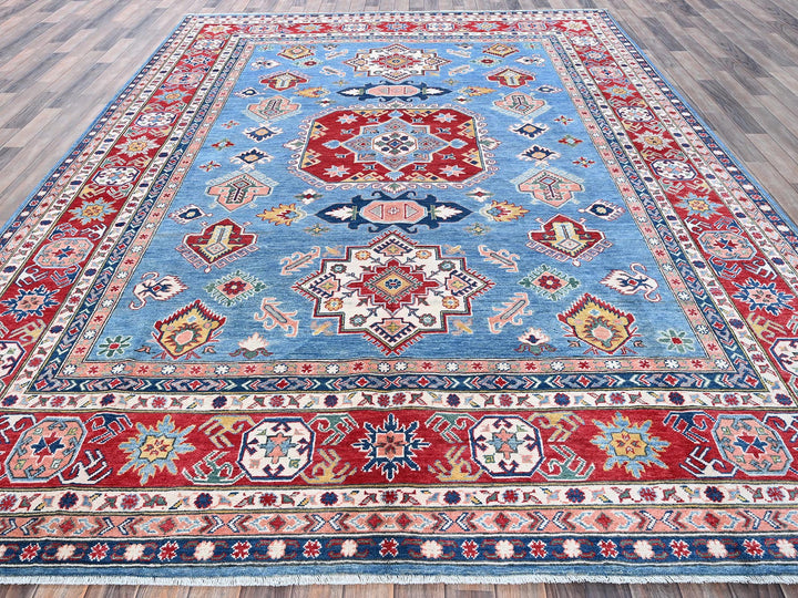 8'10" x 11'8" New Hand Knotted Blue Wool Rectangle Oriental Rug - MOA102527