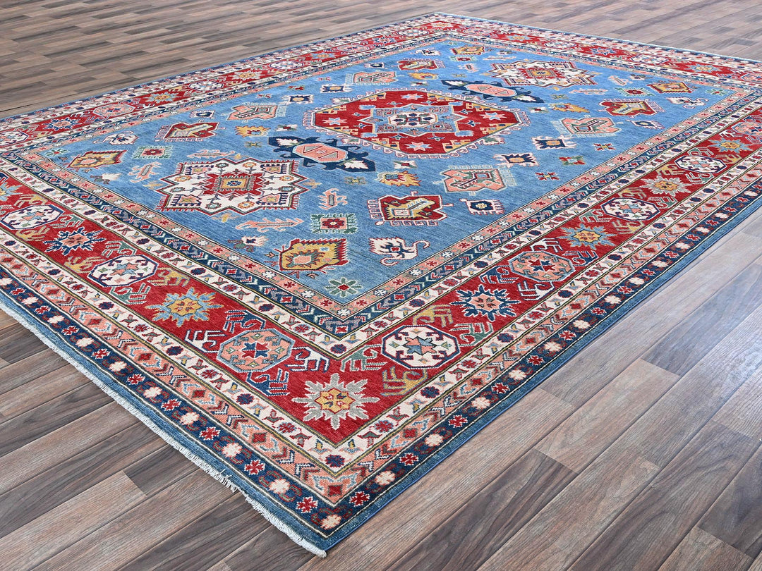 8'10" x 11'8" New Hand Knotted Blue Wool Rectangle Oriental Rug - MOA102527