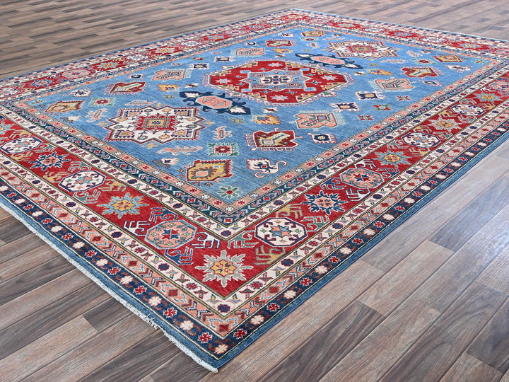 8'10" x 11'8" New Hand Knotted Blue Wool Rectangle Oriental Rug - MOA102527