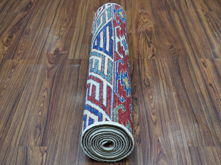2'4" x 9'1" New Hand Knotted Blue Wool Runner Oriental Rug - MOA10252839