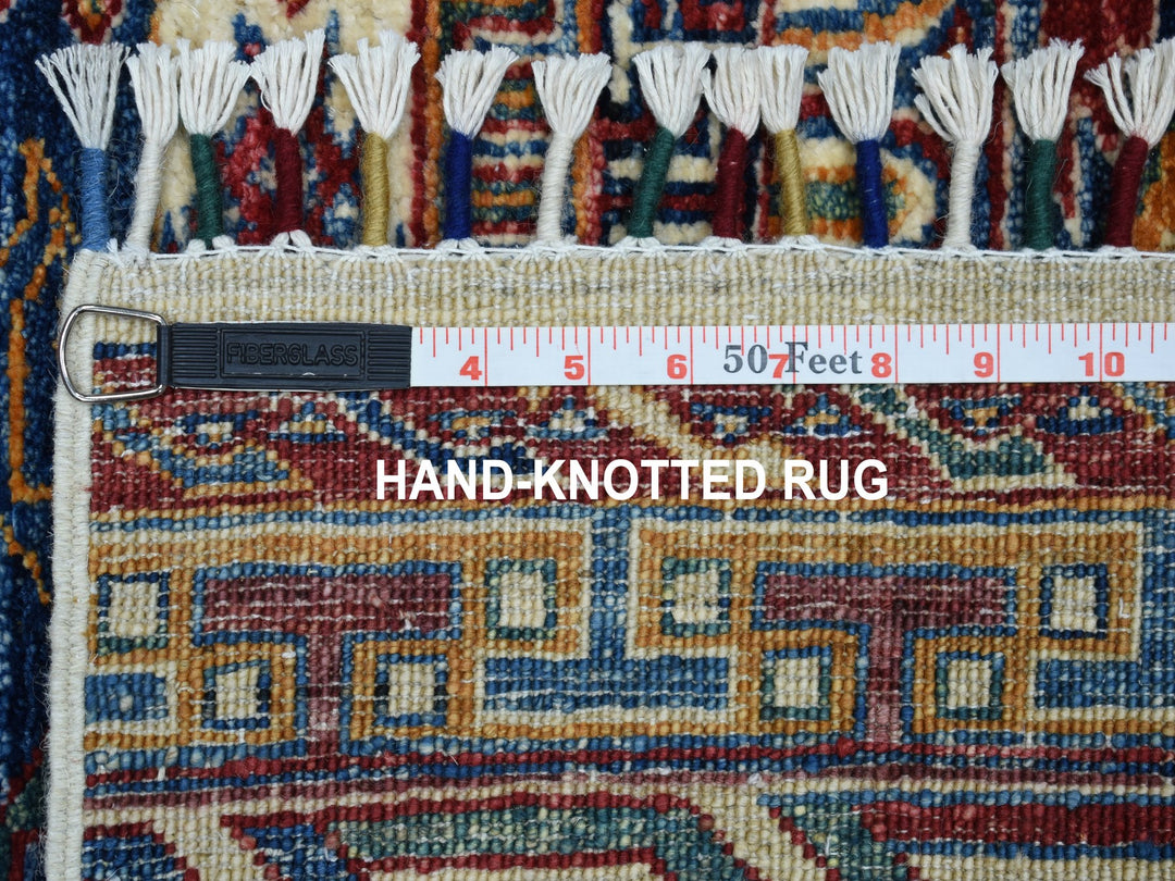2'4" x 9'2" New Hand Knotted Blue Wool Runner Oriental Rug - MOA10252851
