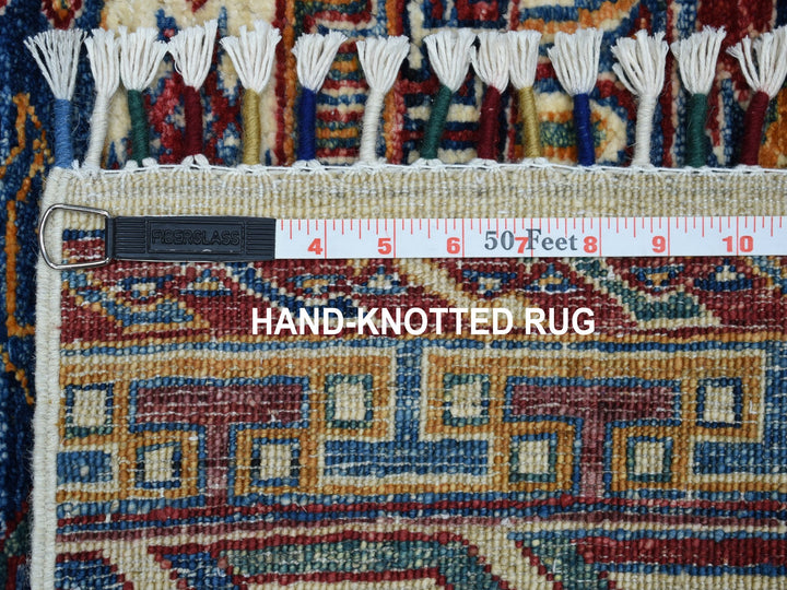 2'4" x 9'2" New Hand Knotted Blue Wool Runner Oriental Rug - MOA10252851