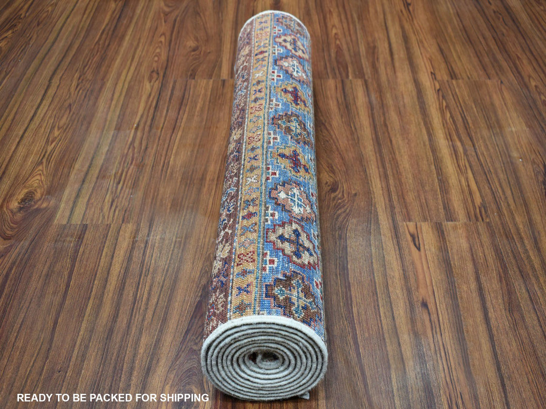 2'7" x 9'0" New Hand Knotted Ivory Wool Runner Oriental Rug - MOA10252863