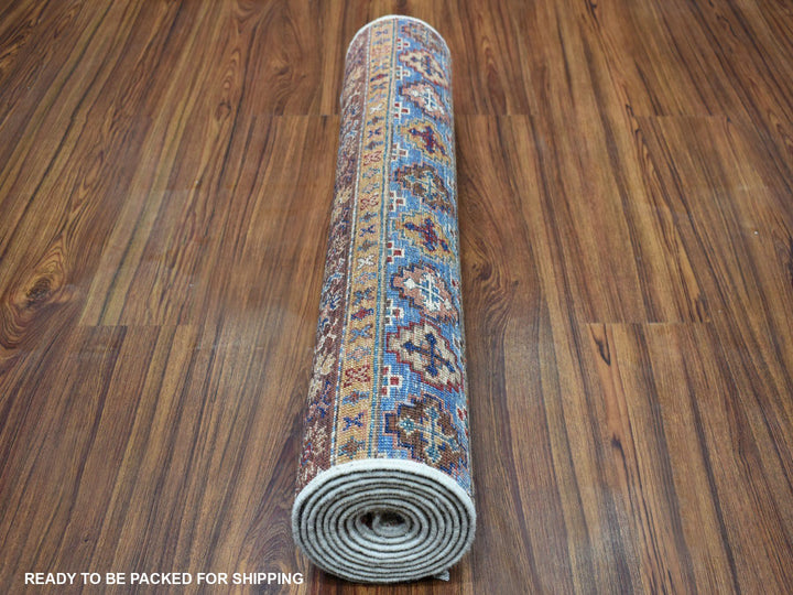 2'7" x 9'0" New Hand Knotted Ivory Wool Runner Oriental Rug - MOA10252863