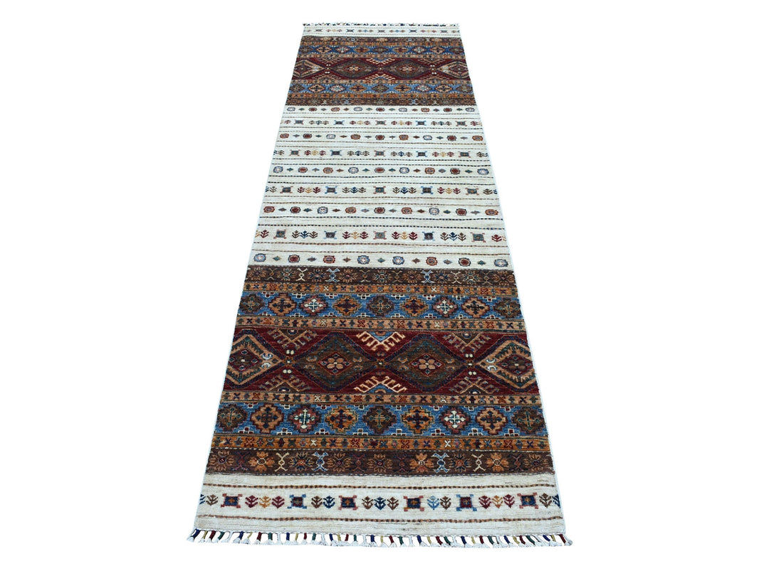 2'9" x 9'0" New Hand Knotted Red Wool Runner Oriental Rug - MOA10252865