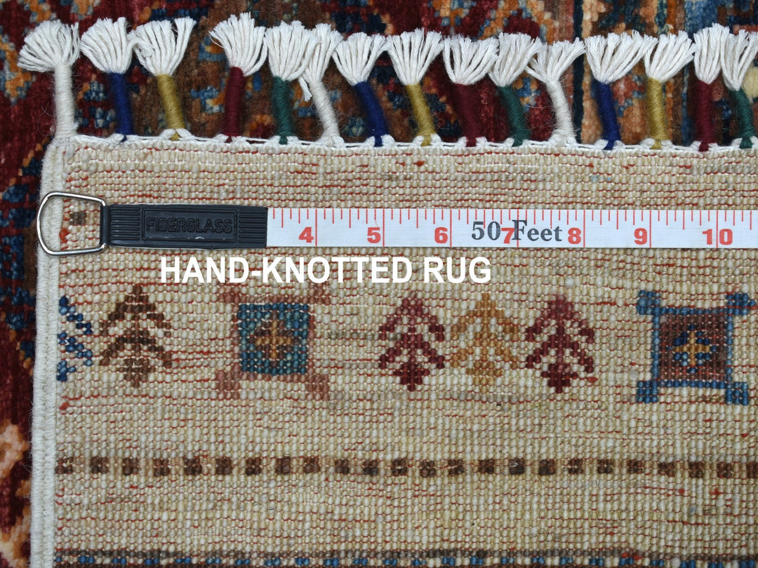 2'9" x 9'0" New Hand Knotted Red Wool Runner Oriental Rug - MOA10252865