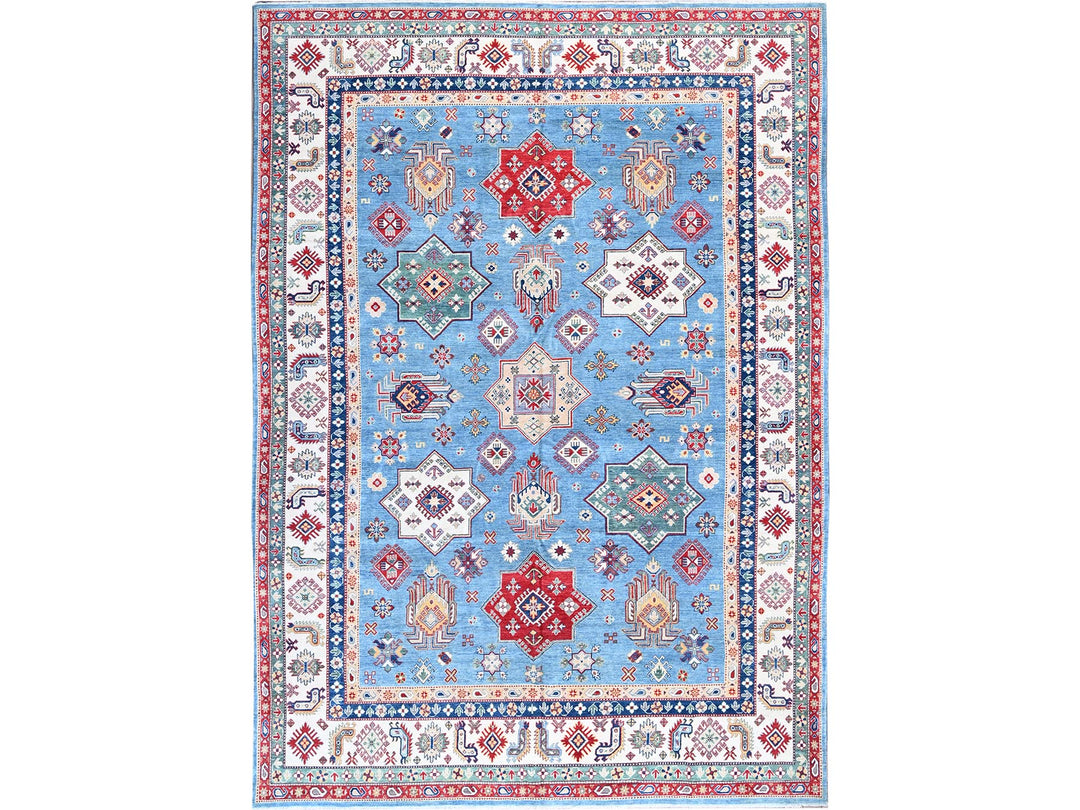 9'9" x 14'0" New Hand Knotted Blue Wool Rectangle Oriental Rug - MOA102528