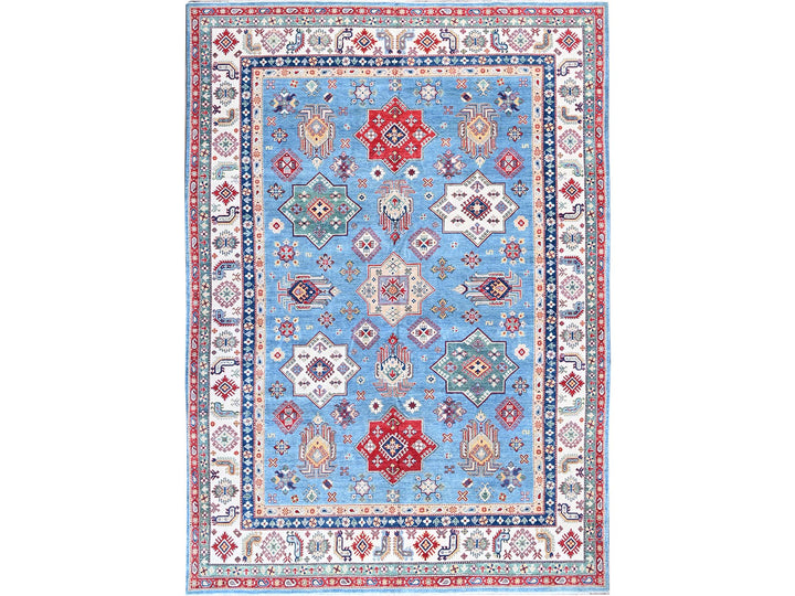 9'9" x 14'0" New Hand Knotted Blue Wool Rectangle Oriental Rug - MOA102528