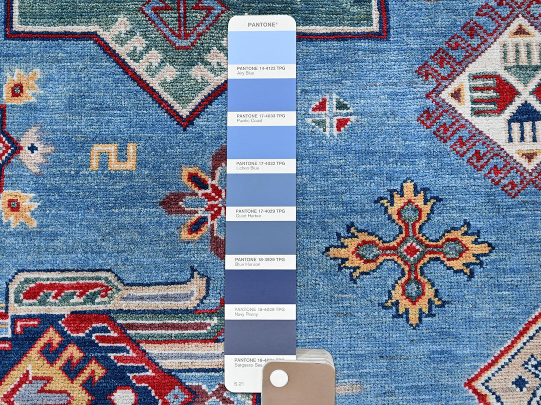 9'9" x 14'0" New Hand Knotted Blue Wool Rectangle Oriental Rug - MOA102528