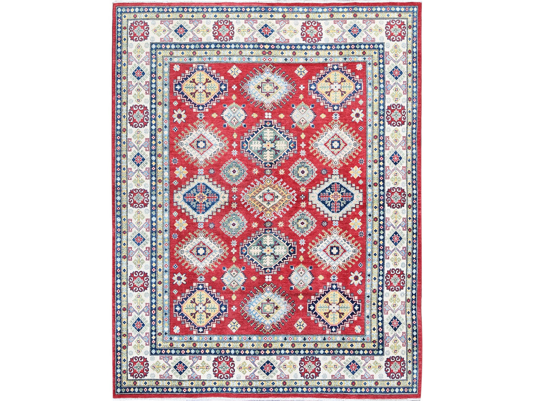 7'10" x 9'11" New Hand Knotted Red Wool Rectangle Oriental Rug - MOA102530