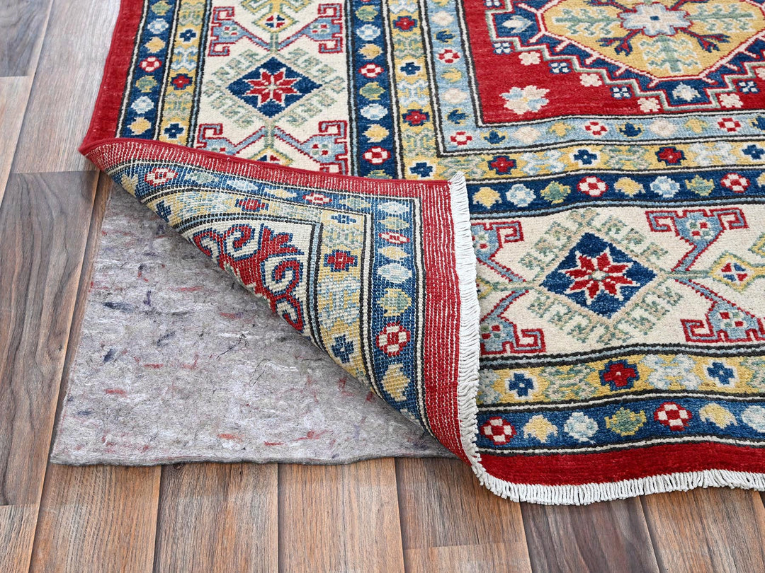 7'10" x 9'11" New Hand Knotted Red Wool Rectangle Oriental Rug - MOA102530