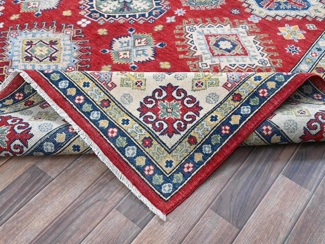 7'10" x 9'11" New Hand Knotted Red Wool Rectangle Oriental Rug - MOA102530